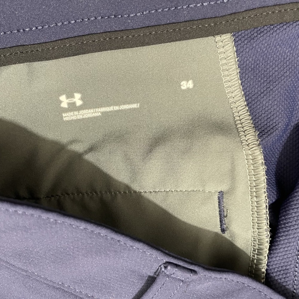 Under Armour Shorts Mens 34 Match Play Golf Elastic Waist Navy Blue Performance - Picture 6 of 7